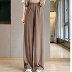 Thin Summer Wide-leg Pants Ice Filament Permeability Women Spring Women Elastic Waist Stright Long Wide Leg Pants Casual Female RT220