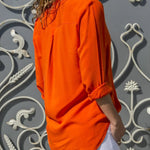 Ladies' Elegant Solid Chiffon Top Summer Casual Long Sleeve V-neck Loose Shirt Office Women's Solid Color Collar Fashion Top RT220