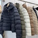 Winter New Down Coats Puffer Jacket Women Simple Casual Elegant Outerwears Stand-up Collar Thick Slim Warm Short Down Jackets RT220