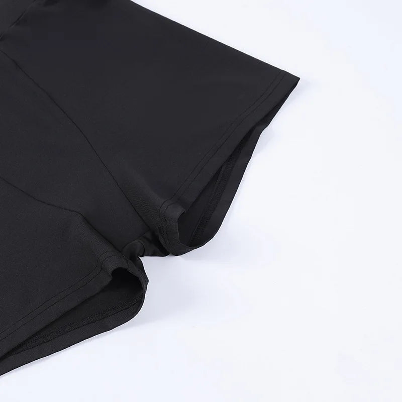 European and American Spring/Summer Round Neck Long Short sleeved 3/4 Shorts Two piece Women's Fashion Sports Versatile Set RT220