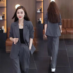 Women's 2025 Spring New Fashionable and Stylish Professional Suit Two Piece Set Korean Elegant Casual Suit Pants Two Piece Set RT220