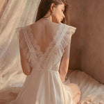 2022 New Sleepwear Women Summer Silk Nightdress Beauty Back Night Dress Home Clothes Nightwear Sleepshirts Satin Negligee RT220