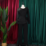 Luxury Jumpsuits & Rompers for Women Round Neck Beaded Transparent Sleeve High Waisted Elegant Female Birthday Party Overalls RT220