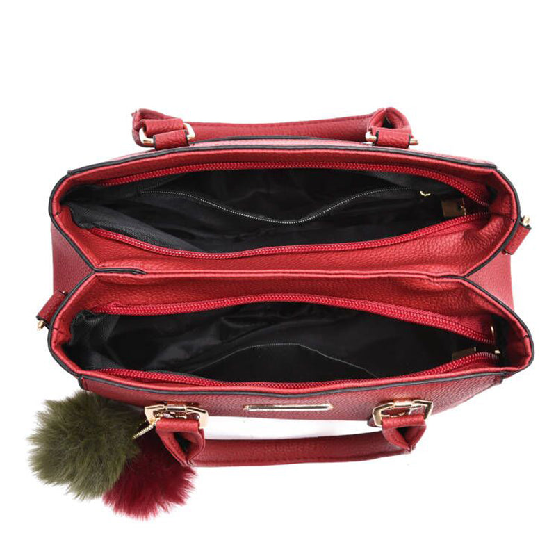 Yogodlns Women Beading Pendant Handbag Ladies Embossed Shoulder Bag Ladies Messenger Bag Hairball Bags High Quality Bag RT220