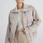 BC930 100% wool and white goose down spliced down jackets for women of high quality from luxury brands coats RT220