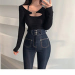 Sexy Tank Top Cropped Inner Strapless Long Sleeve Cover Up Outer Wear 2-piece Set Women's Summer Fashionable Suit RT220