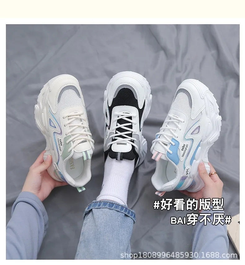 2025 Sneakers Women Platform Flat Shoes Woman Shoes Green Casual Trainers Ladies Chunky Sneakers Women Shoes RT220