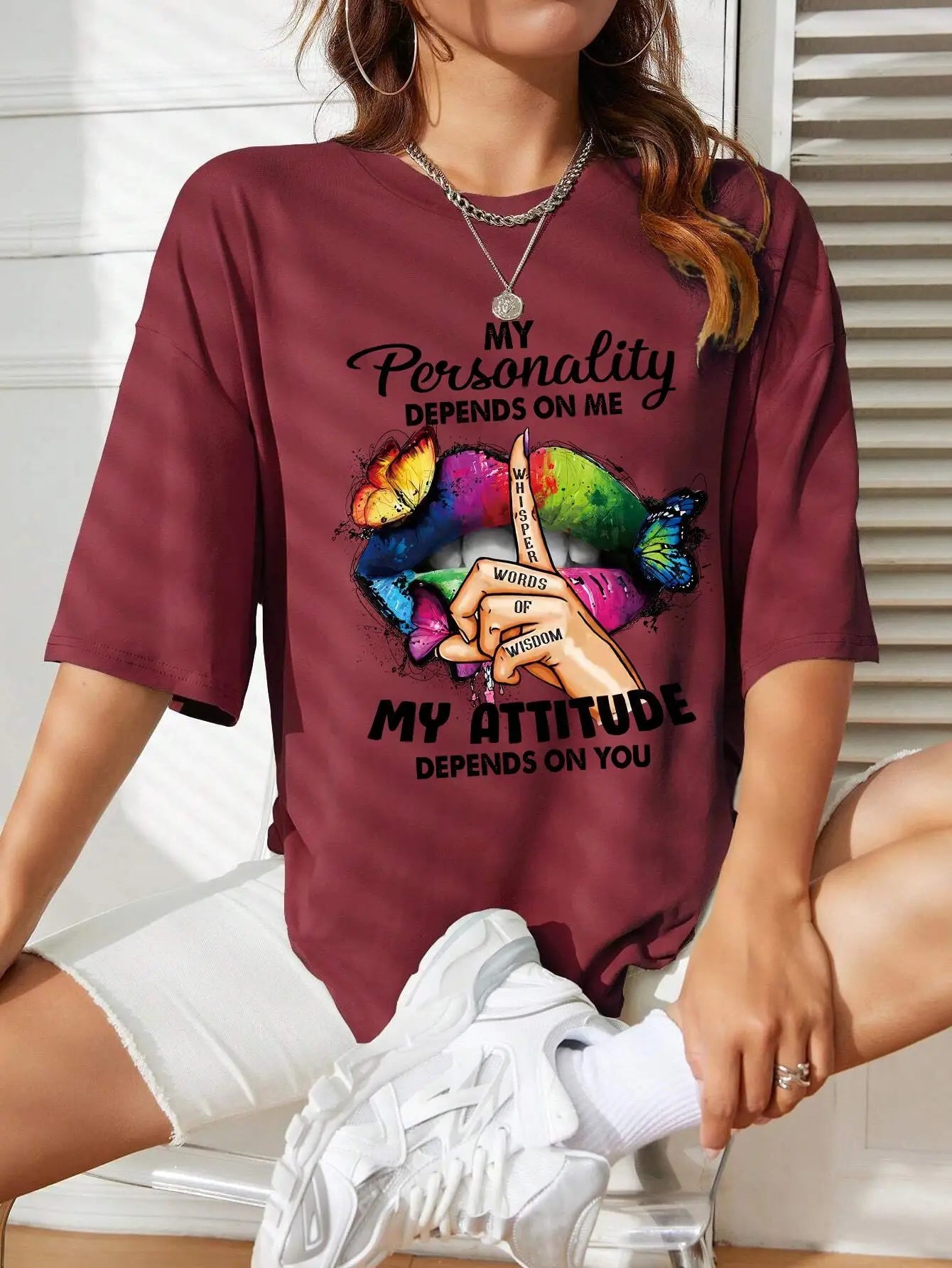 Painted Lips And Hands T-Shirt Women Casual Cotton T Shirt Soft Street Short Sleeve Fashion Comfortable All Match Tops Female RT220