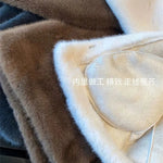 2024 Women Solid Color Stand Collar Mink Fur Top Female Long Sleeves Fox Fur Jacket Spring Autumn Lady Short Leather Fur Outwear RT220
