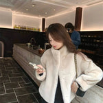2024 Women Solid Color Stand Collar Mink Fur Top Female Long Sleeves Fox Fur Jacket Spring Autumn Lady Short Leather Fur Outwear RT220