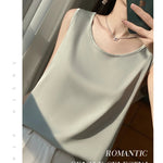 Women Tops Solid Spring Summer Casual Crop Tops Sexy O-neck Tank Tops Office Lady Pink White Top 2024 Fashion Korean Tank Top RT220