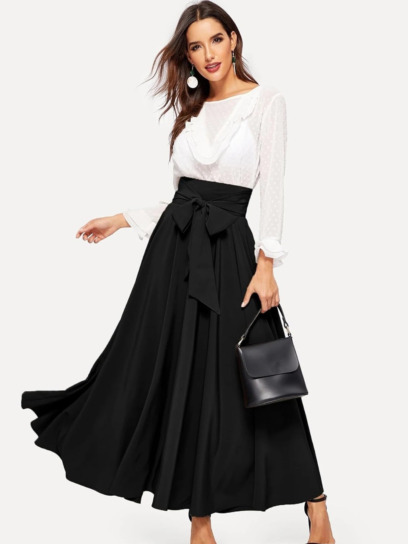 Women's high waist skirt fashion slimming belt skirt spring summer long skirt RT220