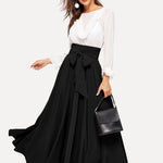Women's high waist skirt fashion slimming belt skirt spring summer long skirt RT220