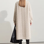 Women Fur Cardigan Thickened Long2025Spring And Autumn V-neck Jacket Female Loose Simple Leisure With Buttons Faux Fur Mink Coat RT220