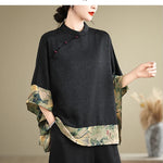 Oversized Summer Pullover T-Shirt Tops Women Print Patchwork Fashion Casual Loose Pleated Ladies Blouses Short Sleeve Woman Tops RT220