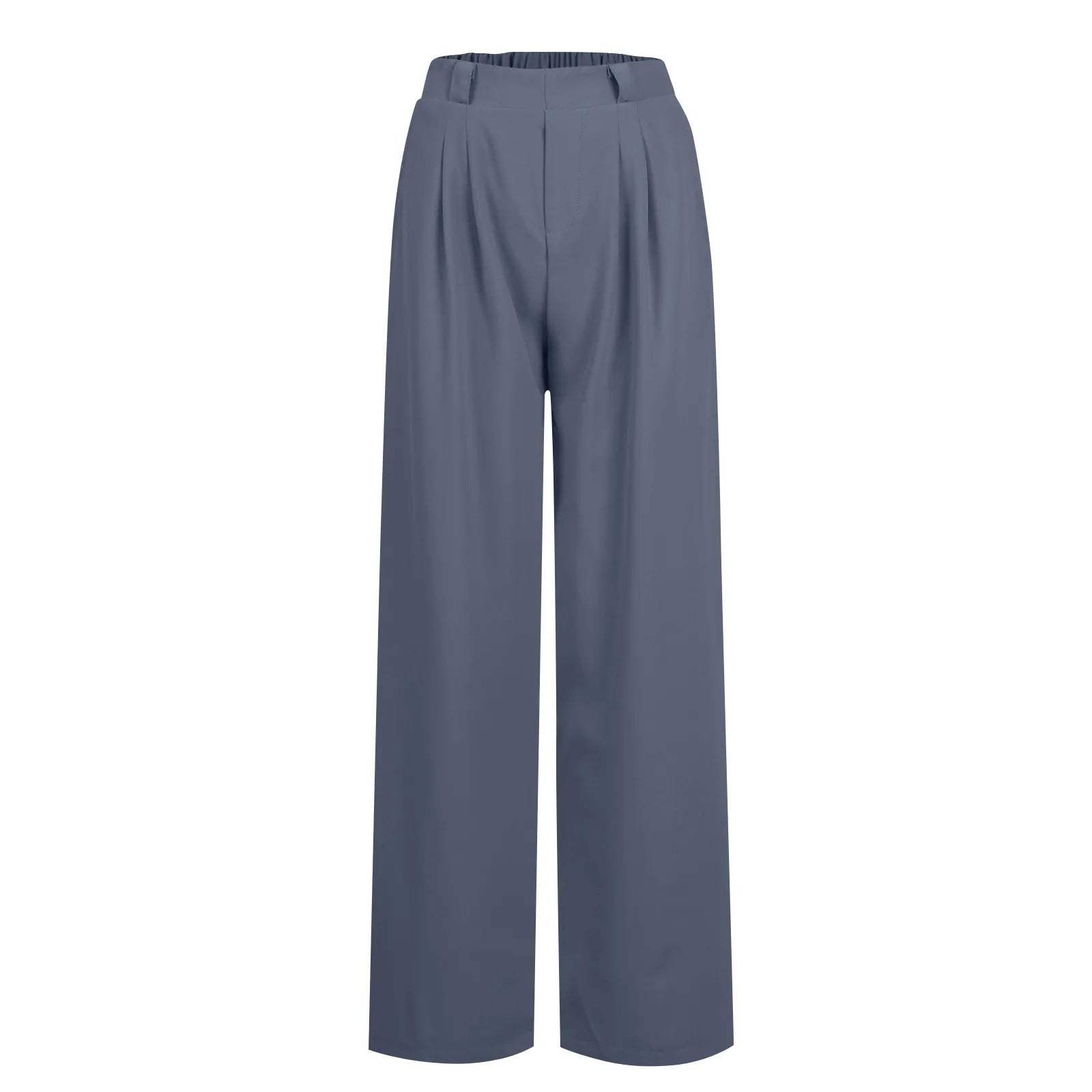 2024 New Pantalones De Mujer Women's Wide Leg Pants Elastic High Waisted Knit Casual Palazzo Pants Trousers With Pockets RT220