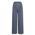 2024 New Pantalones De Mujer Women's Wide Leg Pants Elastic High Waisted Knit Casual Palazzo Pants Trousers With Pockets RT220