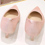 Western Style Fashion Simplicity Party Women Shoes 4.5cm Thin Heels Mid-heels Shallow Pointed Toe Flock Ladies Shoes Wine Red RT220