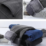 Skinny Women's Warm Jeans Winter Thicken Fleece Stretch High Waist Pencil Pants Fashion Korean Black Blue Gray Velvet Leggings RT220