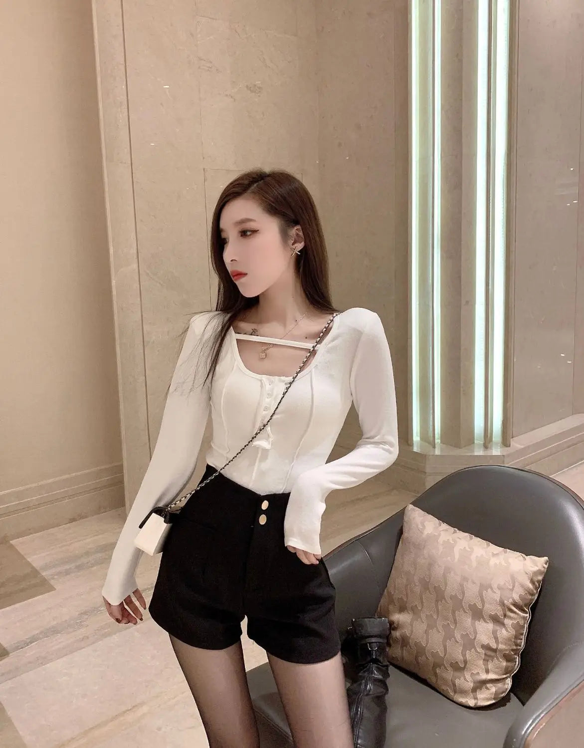 Plus Velvet Thicker Shorts Women Korean Style All-match Sexy Kpop High Waist Autumn Winter Club Streetwear Fashion Solid Buttons RT220