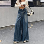 Woman High Waist High Street Wide Leg Jeans Female Loose Designer Pants Girls Fashion Y2k Blue Light Blue Gothic Denim Trousers RT220