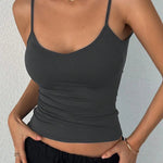 Women's Backless Cami Crop Top Summer Solid Color Casual Sleeveless Streetwear Y2K Top RT220