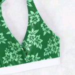 2025 Halter Sporty Bikinis Printed Swimsuit Women High Waist Shorts Swimwear Female Bathers Bathing Swimming Swim Suit Beachwear RT220