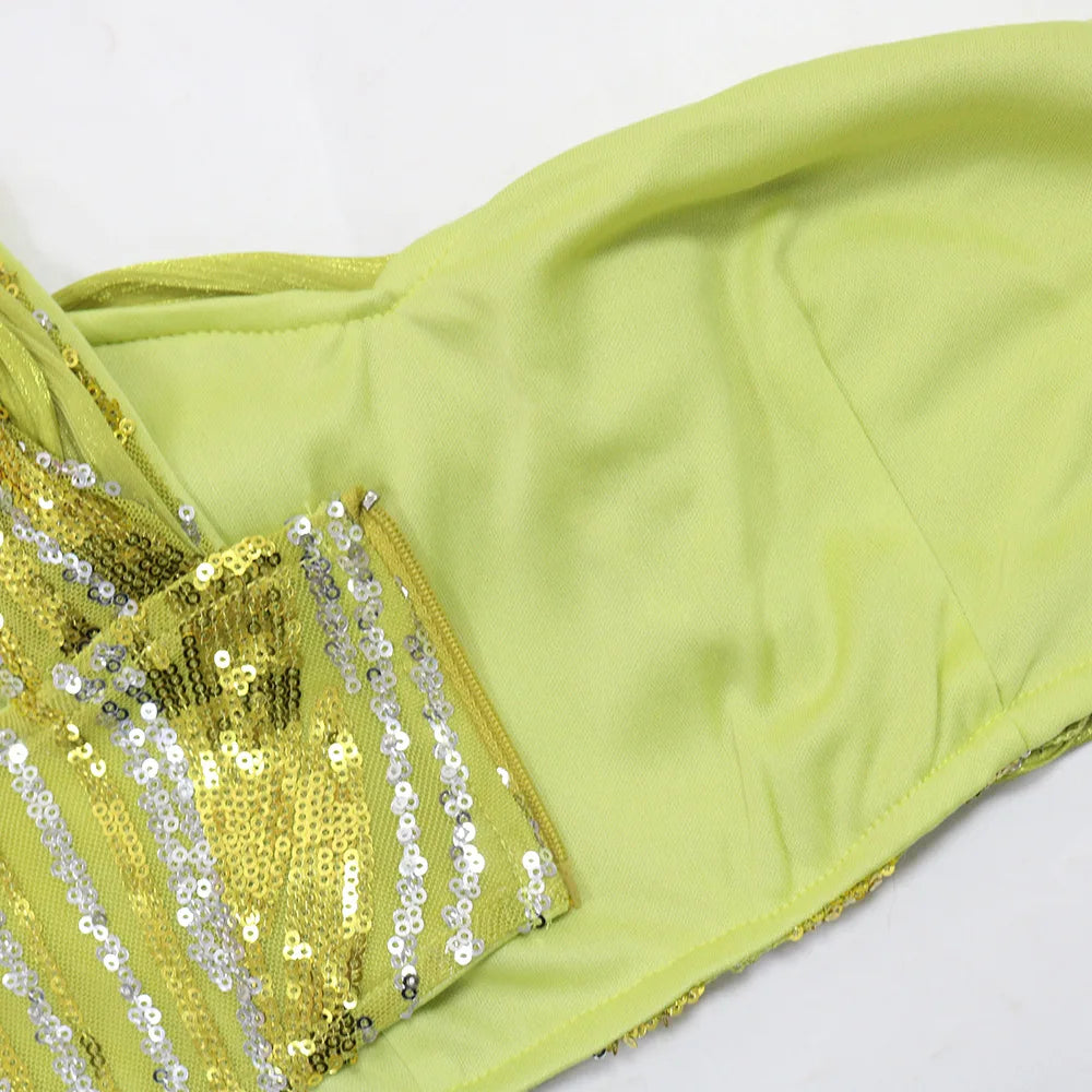 Sexy One-shoulder Long Summer Dress Sequin Birthday Holiday Elegant Party Evening Dresses Luxury Womens Prom Dresses XSY29 RT220