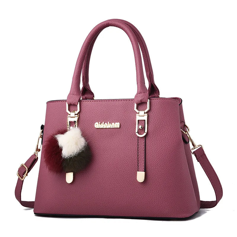 Yogodlns Women Beading Pendant Handbag Ladies Embossed Shoulder Bag Ladies Messenger Bag Hairball Bags High Quality Bag RT220
