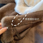 2024 Women Solid Color Stand Collar Mink Fur Top Female Long Sleeves Fox Fur Jacket Spring Autumn Lady Short Leather Fur Outwear RT220