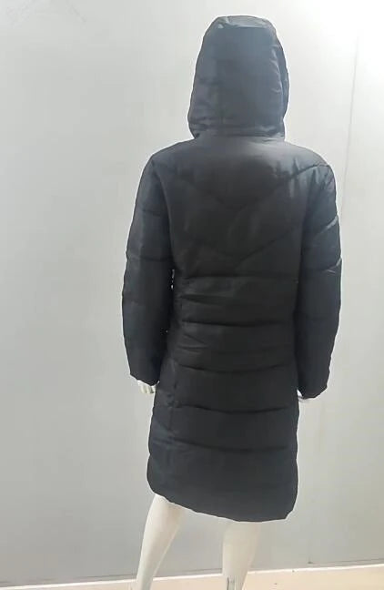 Winter New Hooded Mid Length Slim Fit Warm Long Sleeve Solid Color Jacket For Women,3 Colors RT220