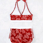 2025 Halter Sporty Bikinis Printed Swimsuit Women High Waist Shorts Swimwear Female Bathers Bathing Swimming Swim Suit Beachwear RT220