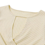 Xeemilo Autumn Solid Underwear Top Elegant Hollow Out Knit Long Sleeve Undershirt 2023 Women Round Collar Slim Warmming Clothes RT220