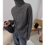 Soft Waxy Cashmere Knit Cardigan European Style Single-Breasted Sweater Long Sleeve Autumn Winter Fashionable Outerwear RT220