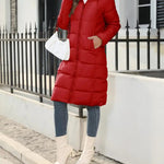 Winter New Hooded Mid Length Slim Fit Warm Long Sleeve Solid Color Jacket For Women,3 Colors RT220