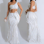 Sexy One-shoulder Long Summer Dress Sequin Birthday Holiday Elegant Party Evening Dresses Luxury Womens Prom Dresses XSY29 RT220