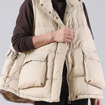 Winter Ultra Light Thin Duck Down Vest Feather Jacket Women Quilted Short Warm Basic Casual Oversize Waistcoat RT220