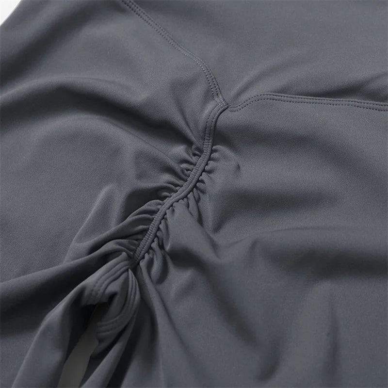 Sexy Flared Leggings Women's Running Pants Scrunch Butt Trousers Cross Waist Sports Tights Woman Skin-Friendly Workout Leggin RT220