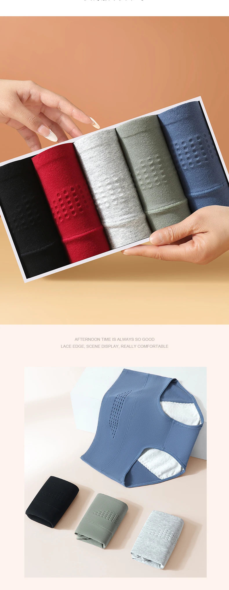 High Waist Leak Proof Menstrual  Women's Panties Widen Period Pants Physiological Underwear Cotton Plus Size L-4XL Female Briefs RT220