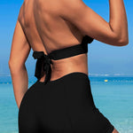 2025 High Waist Bikini Solid Halter Swimsuit Women Sexy Swimwear Female Bathers Bathing Swimming Swim Suit Beachwear RT220