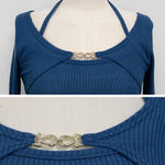 Sexy Tank Top Cropped Inner Strapless Long Sleeve Cover Up Outer Wear 2-piece Set Women's Summer Fashionable Suit RT220