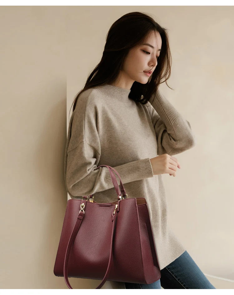 Genuine Brand Luxury Designer Women Bags High Quality Leather Shoulder Crossbody Messenger Tote Bag Large Handbag Purses RT220