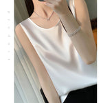 Women Tops Solid Spring Summer Casual Crop Tops Sexy O-neck Tank Tops Office Lady Pink White Top 2024 Fashion Korean Tank Top RT220