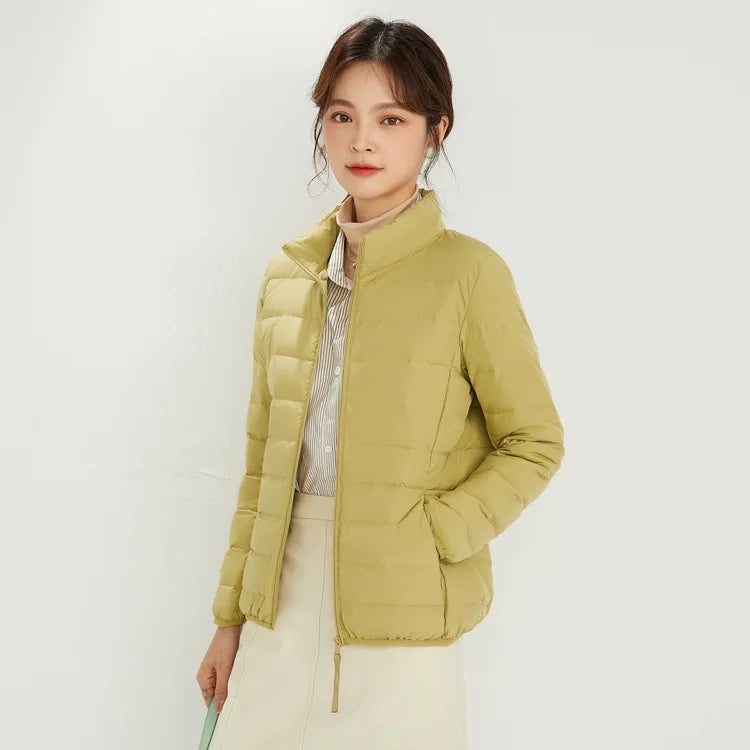 Woman's Jacket Matt Fabric Ultra Light Winter 90% Duck Down Jackets Warm Coat Parka Female Solid Waterproof Seamless Outwear RT220