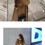 2024 Autumn Winter New Medium Long Double-breasted Lambswool Suede Woolen Coat Women Add Velvet Padded Warm Fur One Woolen Coats RT220