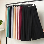 Wide leg pants pleated chiffon high waisted loose skirt pants with large hem and drape feeling, large size random linen spring/s RT220