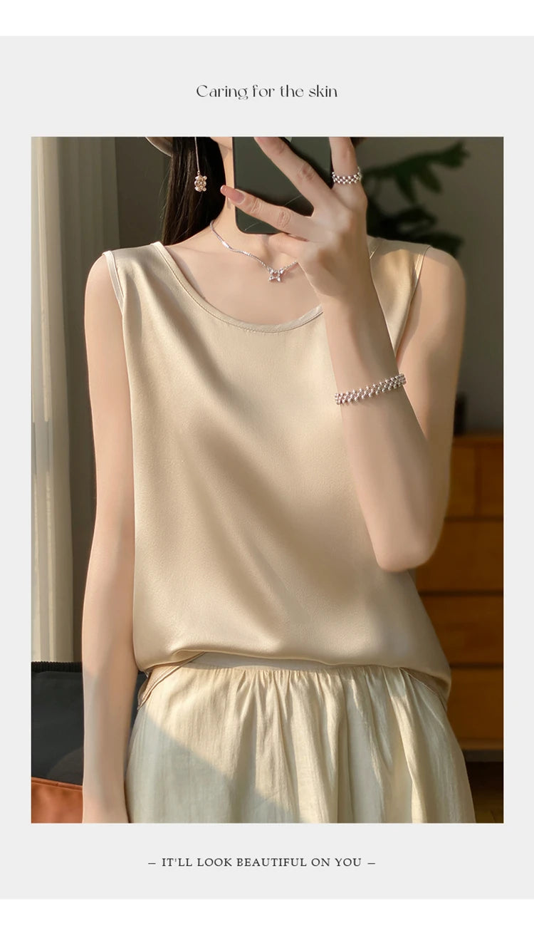 Women Tops Solid Spring Summer Casual Crop Tops Sexy O-neck Tank Tops Office Lady Pink White Top 2024 Fashion Korean Tank Top RT220