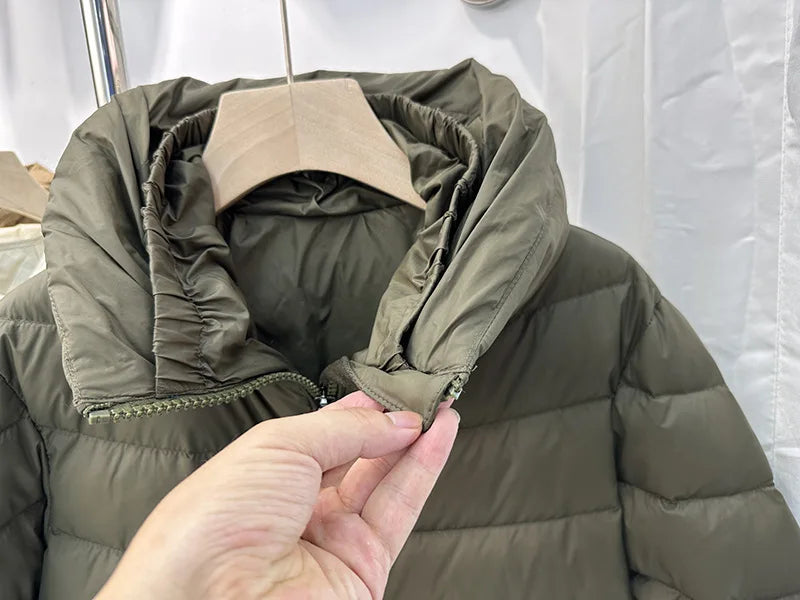 Winter New Down Coats Puffer Jacket Women Simple Casual Elegant Outerwears Stand-up Collar Thick Slim Warm Short Down Jackets RT220