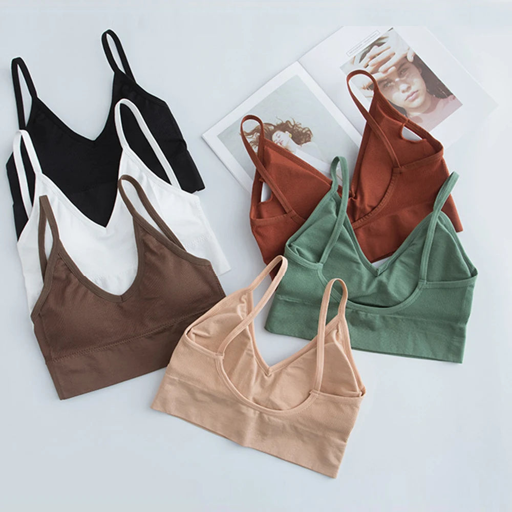 Women's Bra Tube Top Crop Top Female Seamless Back Outdoor Sports Underwear Bra For Women Cotton Female Bra Tops Brassiere RT220