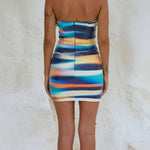 Summer Sexy Lady Backless Mini Party Dress Women Elegant Sequined Slim Fit Dress Female Casual Printing Strapless Dress Vestidos RT220